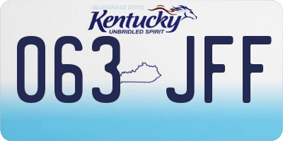 KY license plate 063JFF