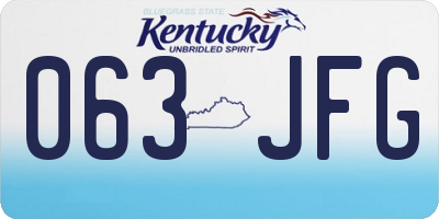KY license plate 063JFG
