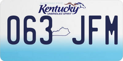KY license plate 063JFM