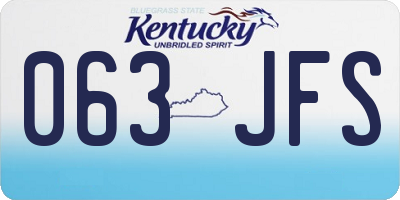 KY license plate 063JFS