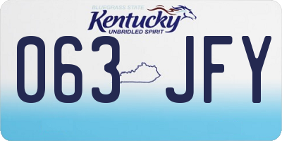 KY license plate 063JFY