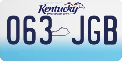 KY license plate 063JGB