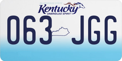KY license plate 063JGG