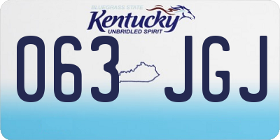 KY license plate 063JGJ