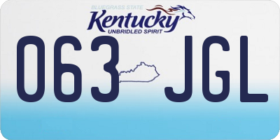 KY license plate 063JGL