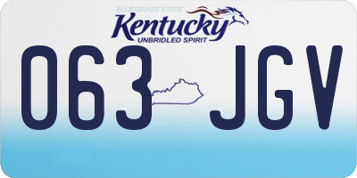 KY license plate 063JGV