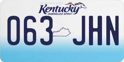 KY license plate 063JHN