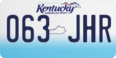 KY license plate 063JHR
