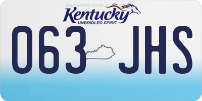 KY license plate 063JHS