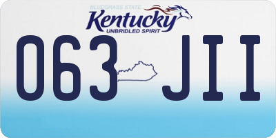 KY license plate 063JII