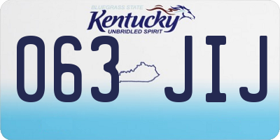 KY license plate 063JIJ