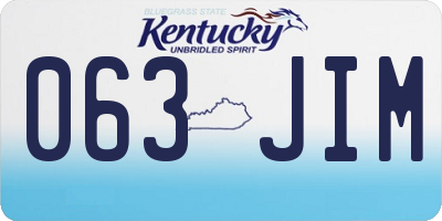 KY license plate 063JIM