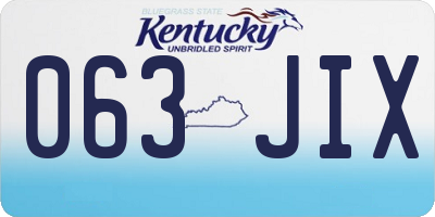 KY license plate 063JIX