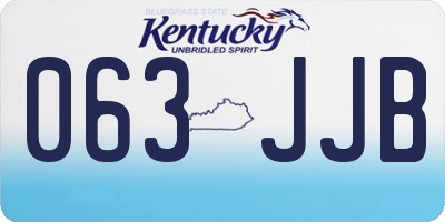 KY license plate 063JJB