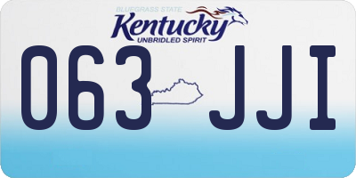 KY license plate 063JJI