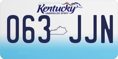 KY license plate 063JJN