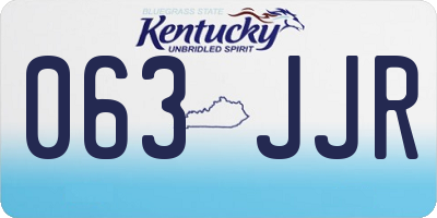 KY license plate 063JJR