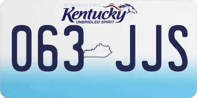KY license plate 063JJS
