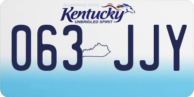 KY license plate 063JJY