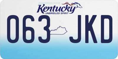 KY license plate 063JKD
