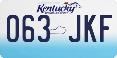 KY license plate 063JKF