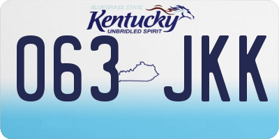 KY license plate 063JKK