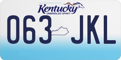 KY license plate 063JKL