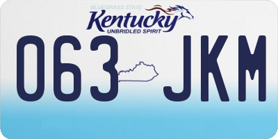 KY license plate 063JKM