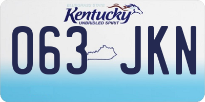 KY license plate 063JKN