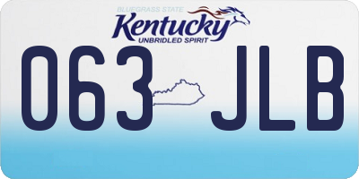 KY license plate 063JLB