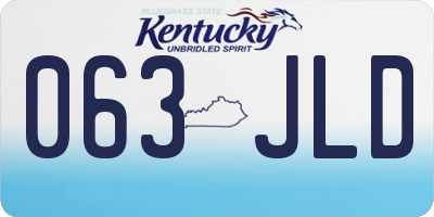 KY license plate 063JLD