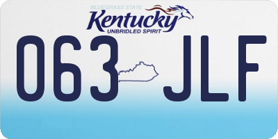 KY license plate 063JLF