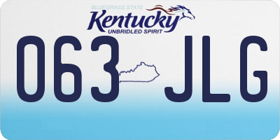 KY license plate 063JLG
