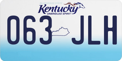 KY license plate 063JLH