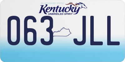KY license plate 063JLL