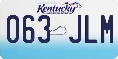 KY license plate 063JLM