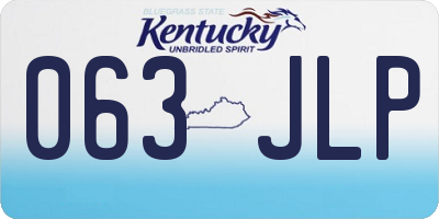 KY license plate 063JLP