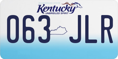 KY license plate 063JLR
