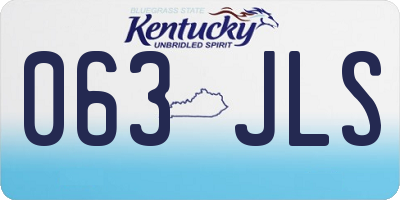 KY license plate 063JLS
