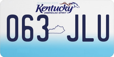 KY license plate 063JLU