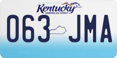 KY license plate 063JMA