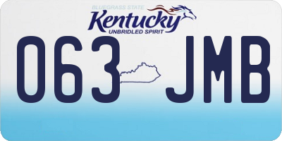 KY license plate 063JMB