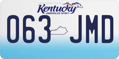 KY license plate 063JMD