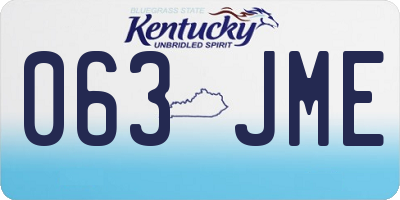 KY license plate 063JME