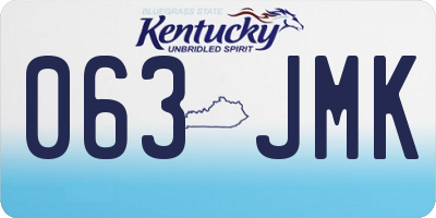 KY license plate 063JMK