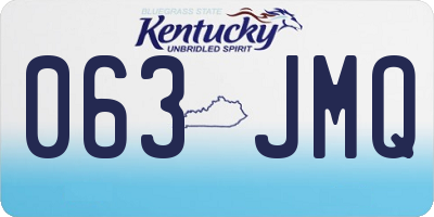 KY license plate 063JMQ