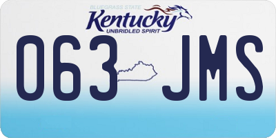 KY license plate 063JMS
