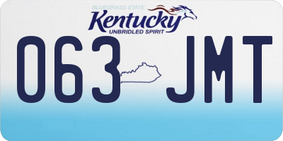 KY license plate 063JMT
