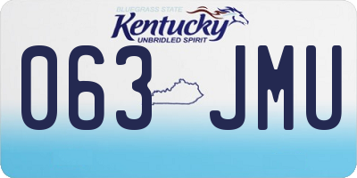 KY license plate 063JMU
