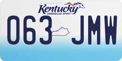KY license plate 063JMW